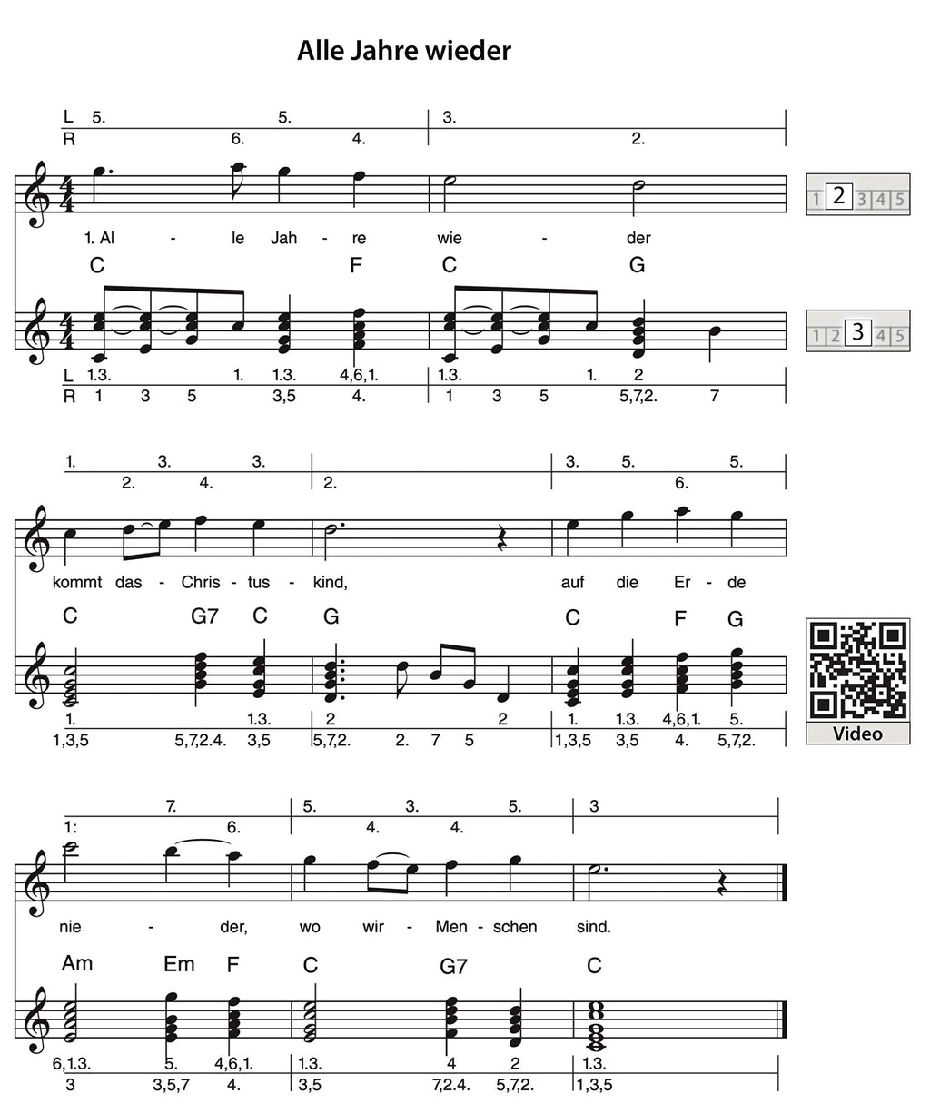 Conny Sommer - „Weihnachtslieder aus aller Welt“ für Kalimba (17 Töne, C-Dur)